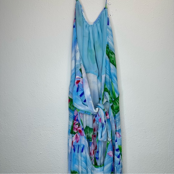 RIXO Marilyn Halter Blue Beachy Dress Size 12 - Picture 8 of 14